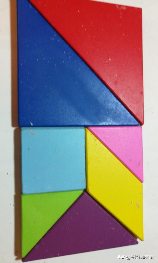 七巧板长方形的图(用七块七巧板拼长方形)
